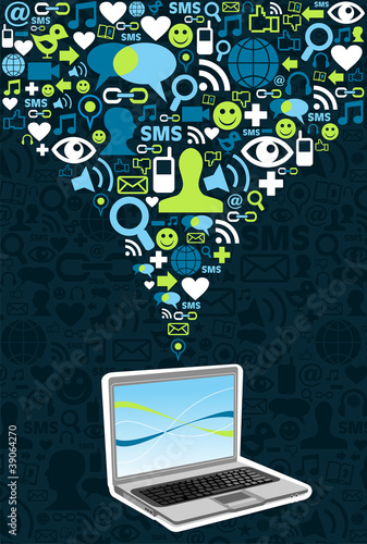 Computer connected to social networks