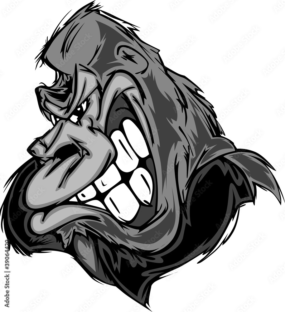 Naklejka premium Gorilla or Ape Mascot Cartoon