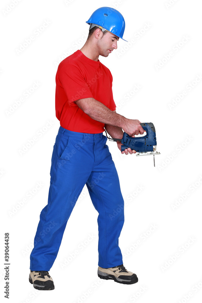 Man with band saw Man with band saw