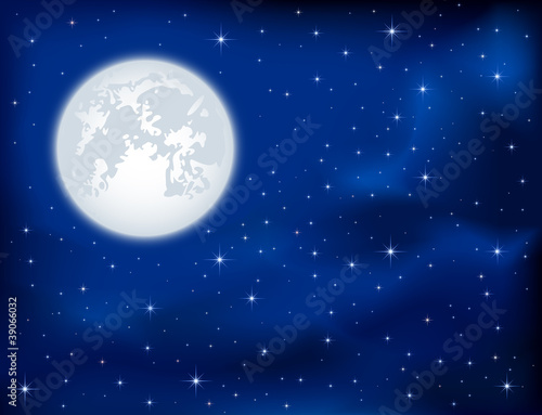 Night sky and Moon