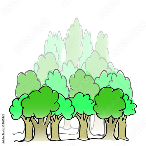 Vector hand drawn forest