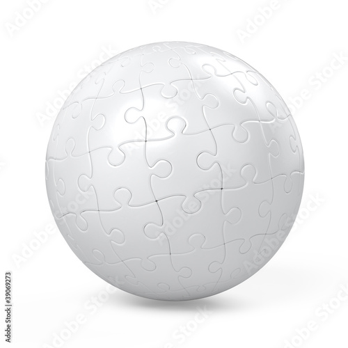 White sphere collected from puzzle