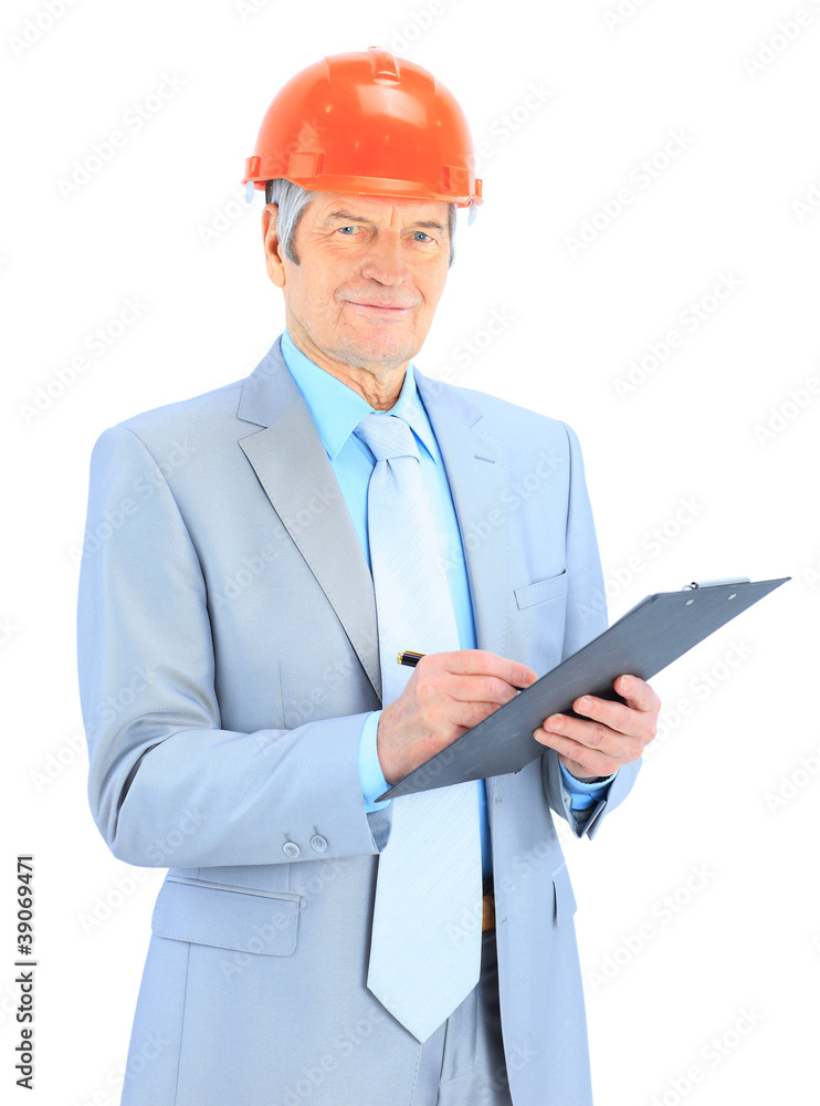 Good engineer writes the work plan. Isolated on a Good engineer writes the work plan. Isolated on a