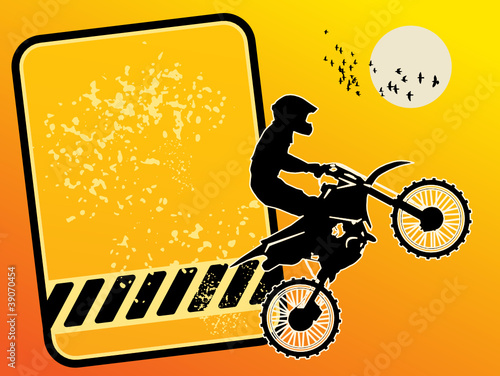 Motocross background with space for text, vector illustration