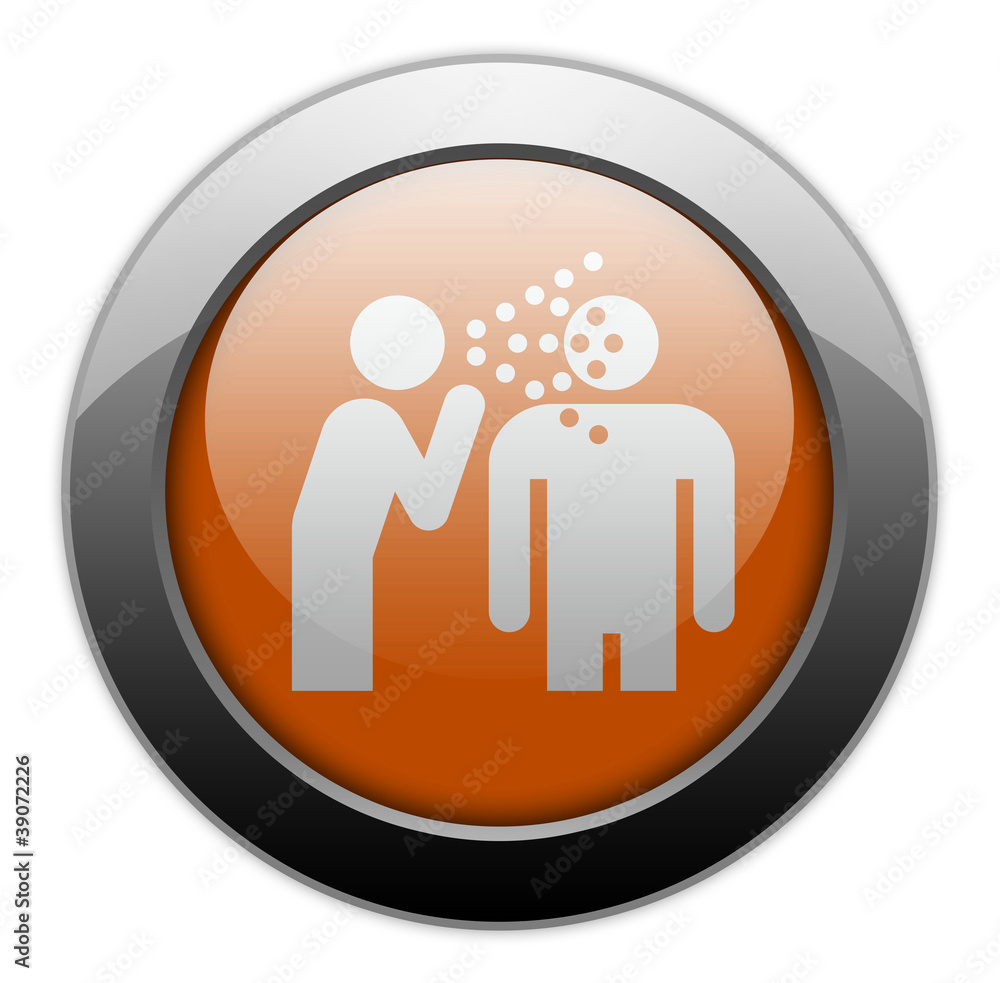 Orange Metallic Orb Button 