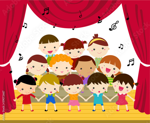 Group of children singing
