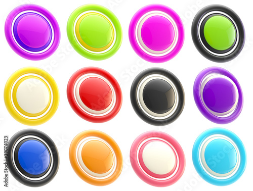 Set of colorful glossy butt...