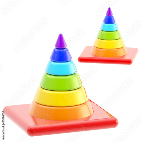 Traffic safety rainbow road cones isolated