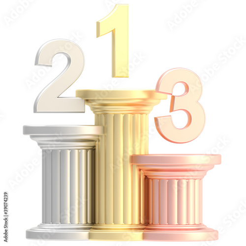 Winner pedestal: golden, br...