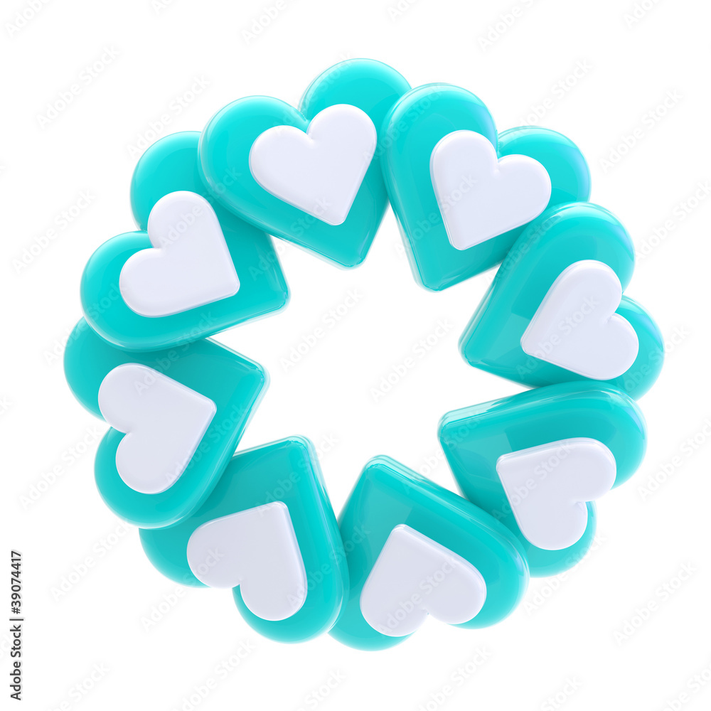 Abstract circle frame made of hearts isolated Abstract circle frame made of hearts isolated