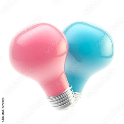 Two pink and blue bulbs for...