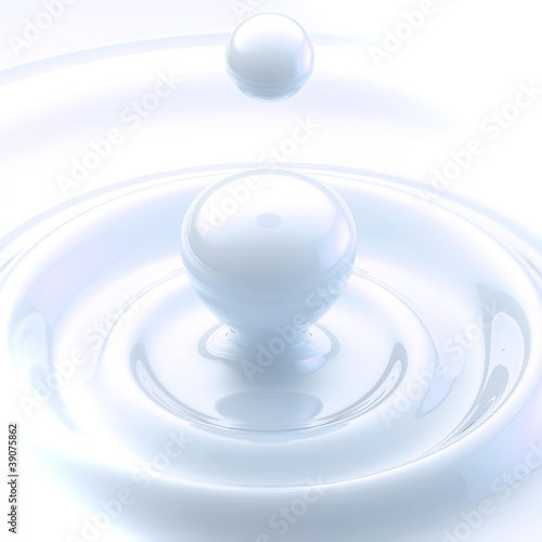 Light background: cream liquid drop