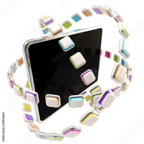 Pad screen surrounded with ...
