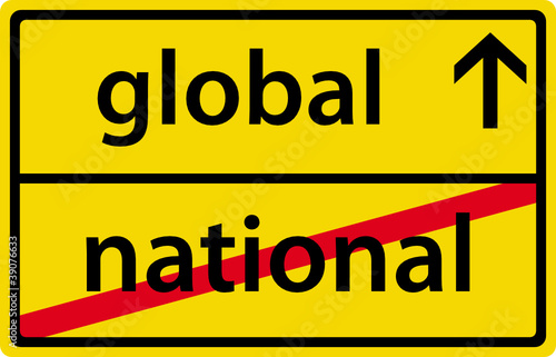 Global National Schild Zeichen International Globalisierung