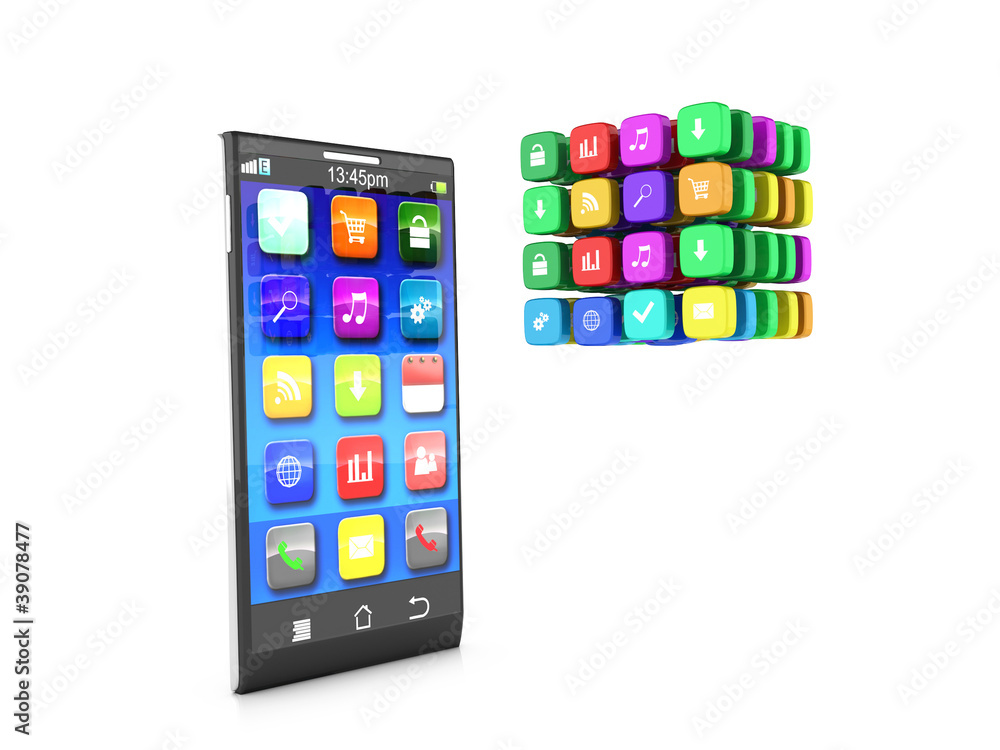 3d an illustration color cubes with the image of icons 3d an illustration color cubes with the image of icons