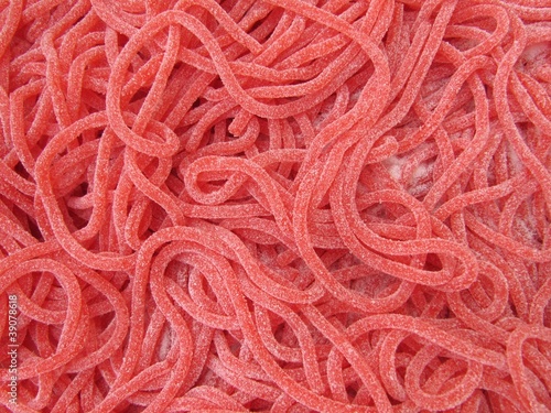 Strawberry candy spaghetti