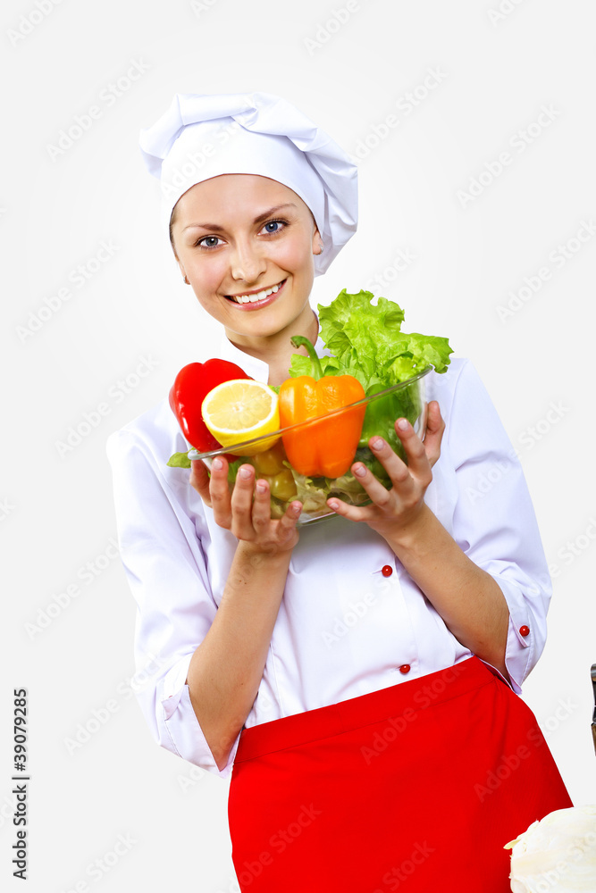 Portrait of a young cook in uniform Portrait of a young cook in uniform