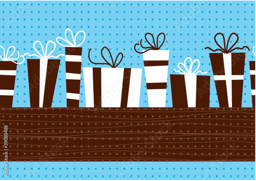 horizontal seamless present pattern