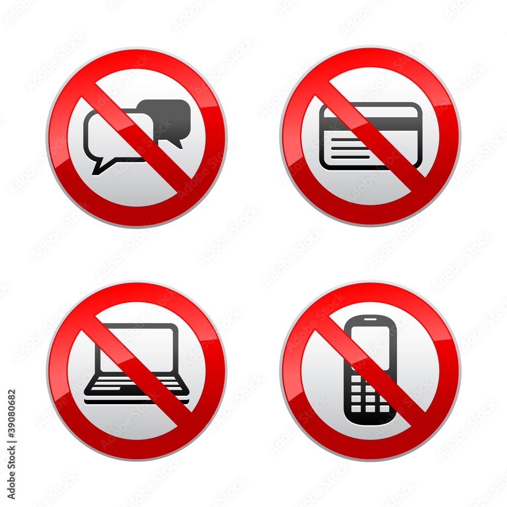 Set prohibited signs - communication Set prohibited signs - communication