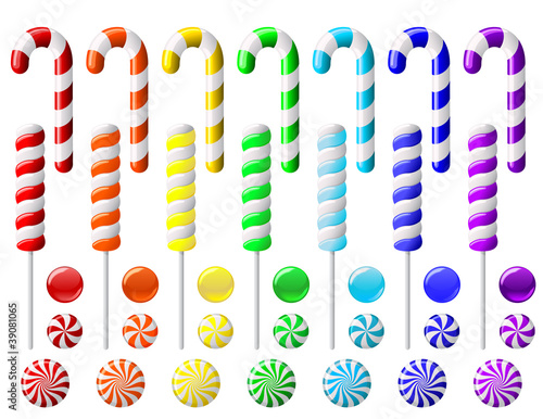 Delicious colorful lollipop collection
