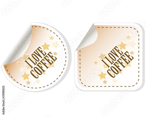 I love coffee vector stickers