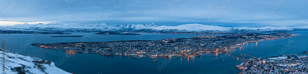 Panoramic view of Tromso in Norway