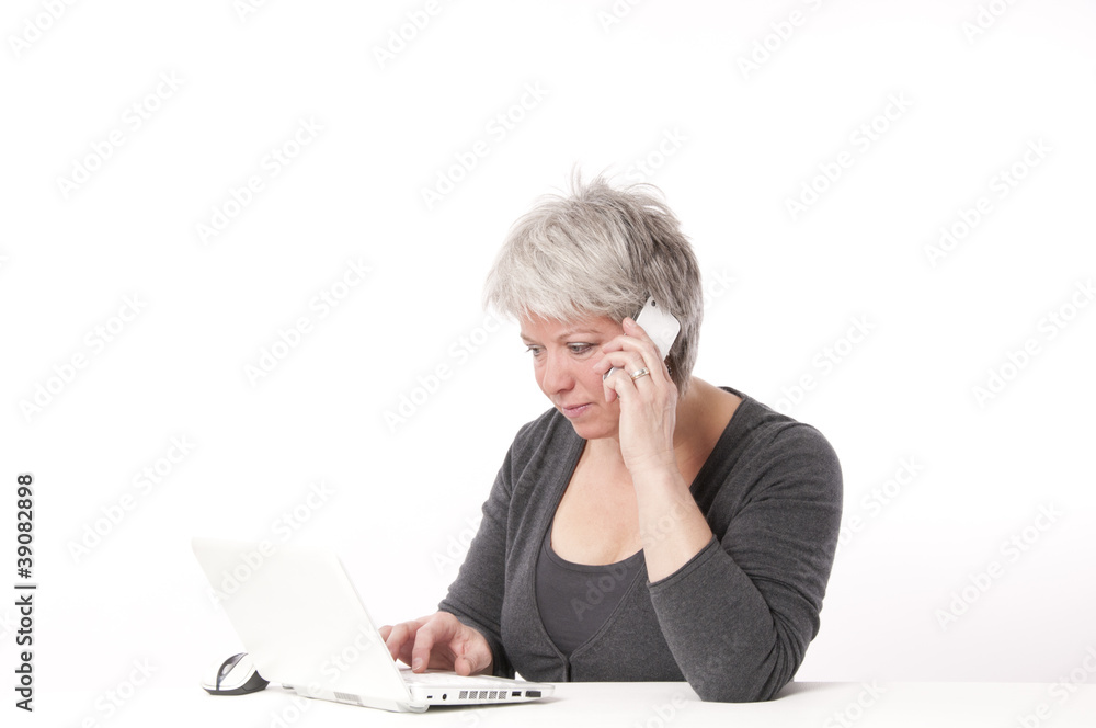 Assistentin telefonierend Assistentin telefonierend