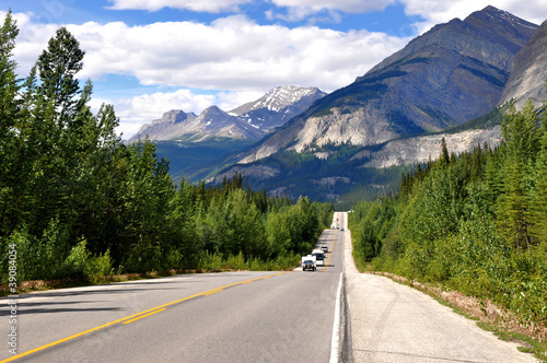 Icefields Parkway between Canadian Rocky Mountains photo