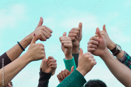 College Students with Thumbs Up