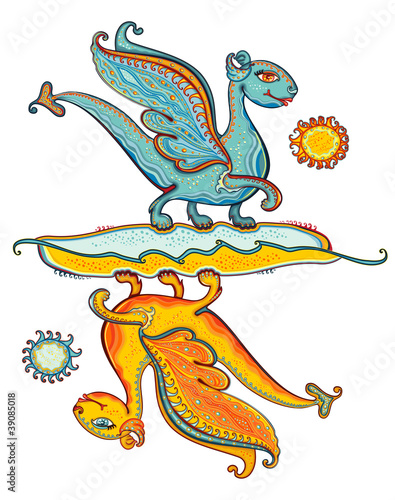 Dragons of ocean and the sun.