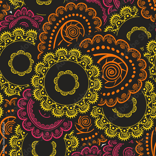 Abstract seamless background of retro flowers