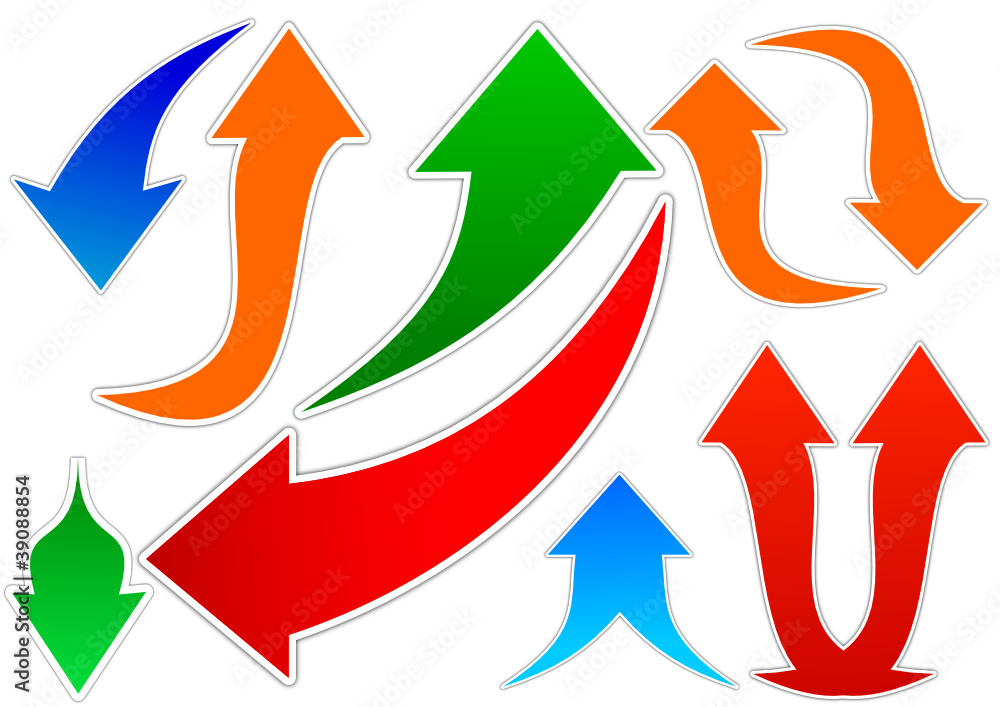 Many different colored arrows as an illustration Many different colored arrows as an illustration