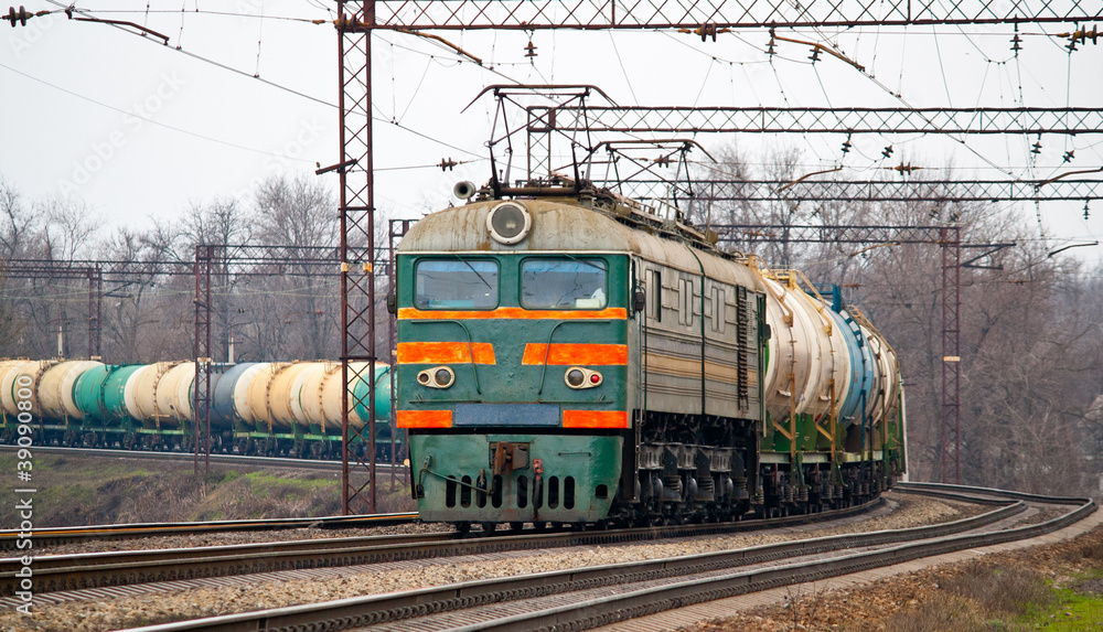 Naklejka premium Freight train with petroleum
