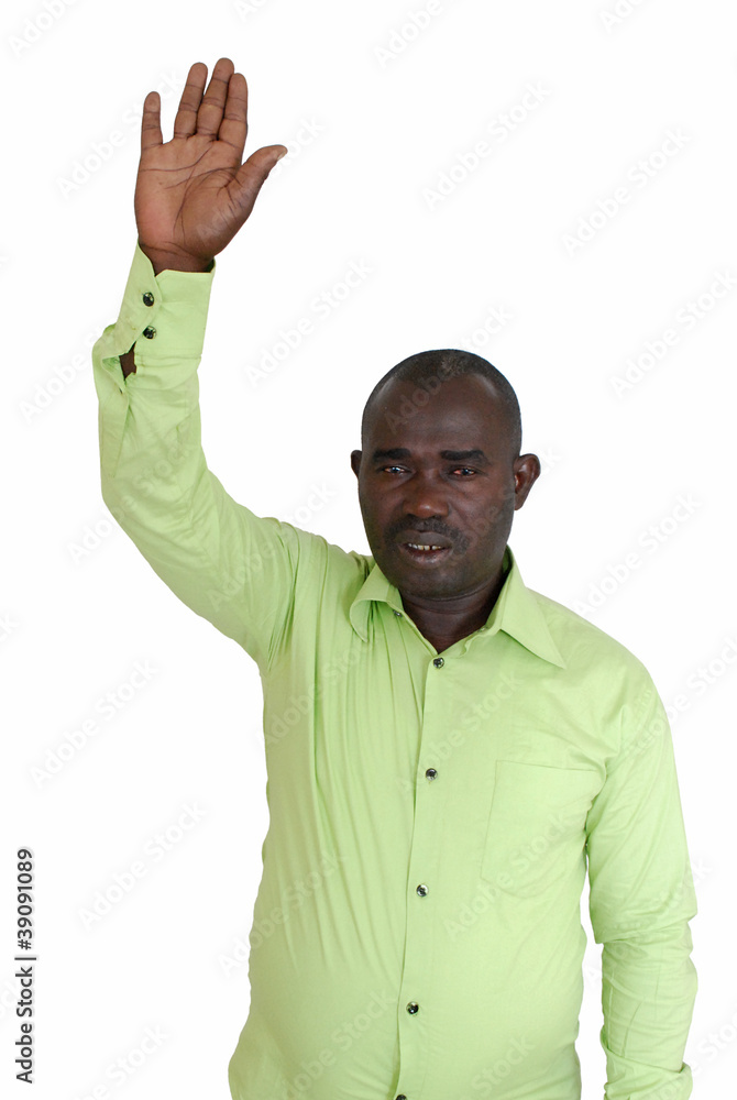 homme avec main levée homme avec main levée