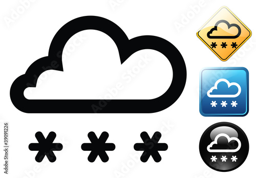 Snow pictogram and signs