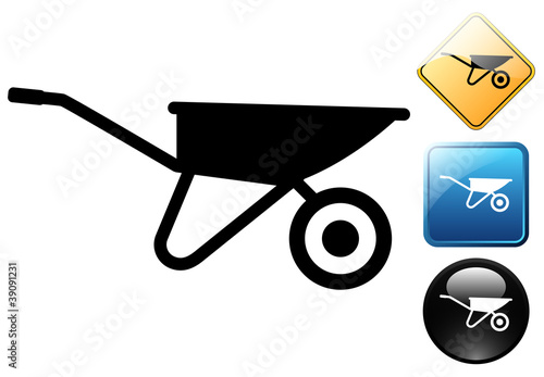 Wheelbarrow pictogram and signs