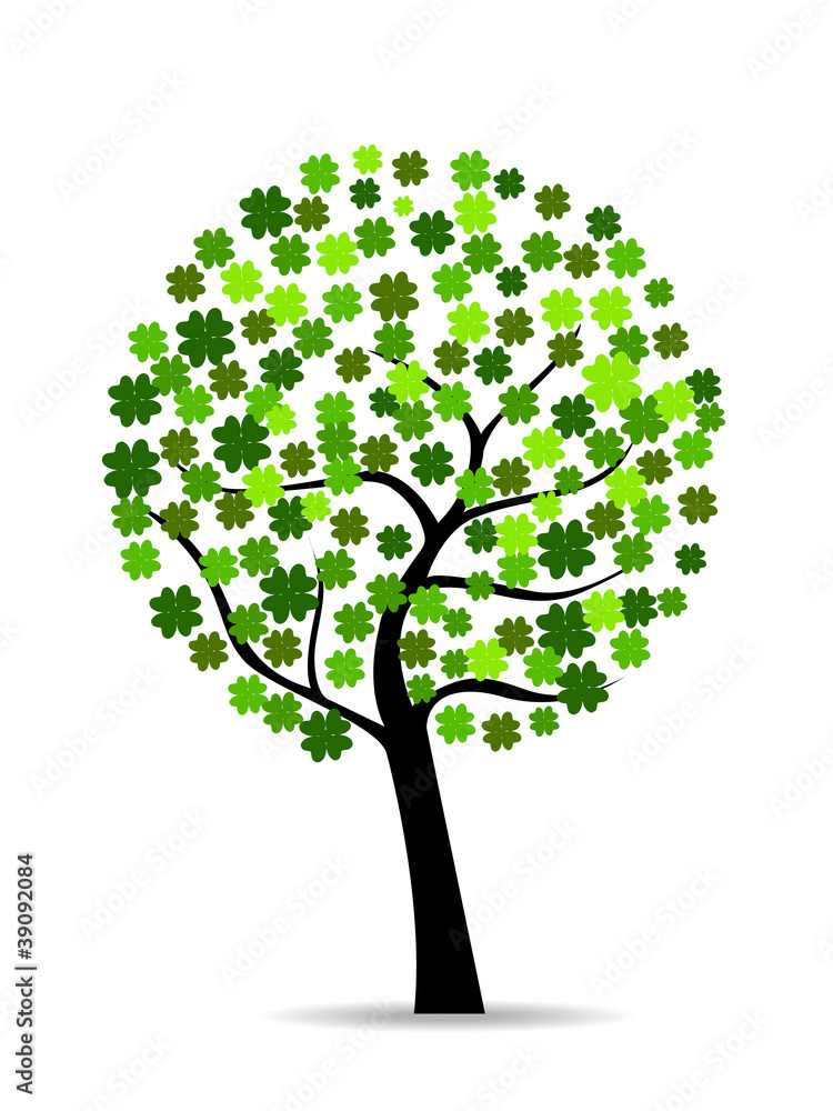 A beautiful colover tree on white isolted background. A beautiful colover tree on white isolted background.