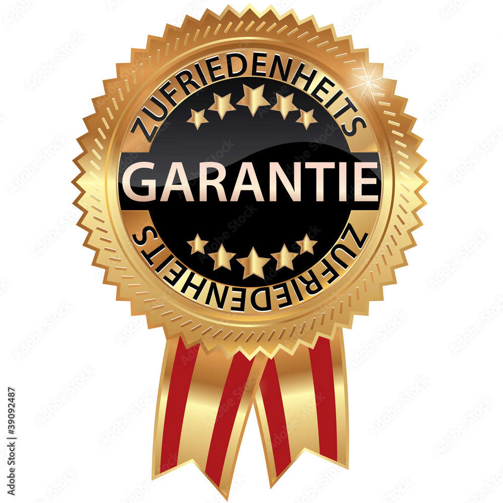 Zufriedenheitsgarantie Goldrosette Zufriedenheitsgarantie Goldrosette