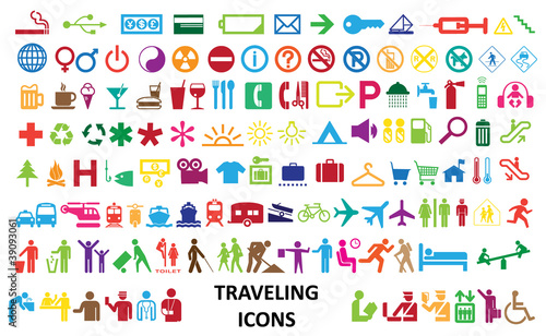0222 Colorful Traveling Web Icons