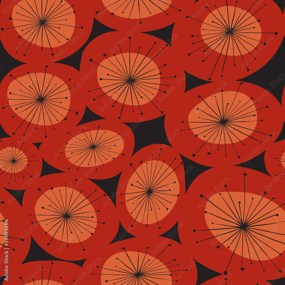 abstract red flower pattern