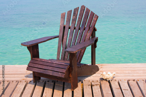 Chair on the shore near the sea in Thailand