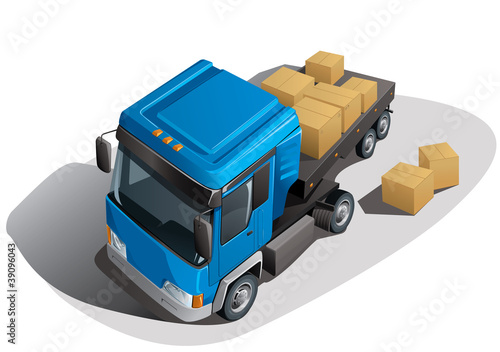 loading truck with boxes