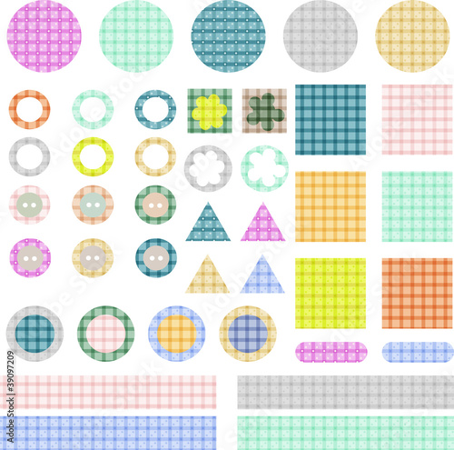 set of elements for scrapbook isolated