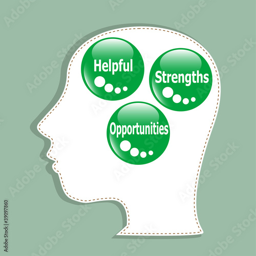 Business concept in people head.