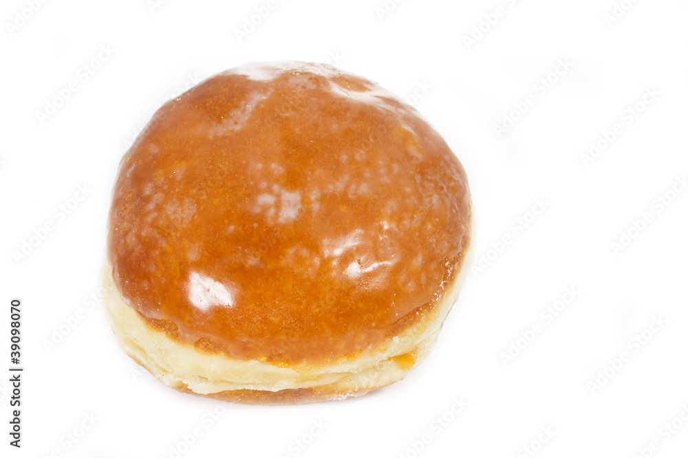 Traditionelle Krapfen auf weißem Hintergrund Traditionelle Krapfen auf weißem Hintergrund