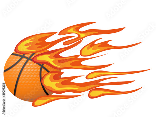 basketball with flame