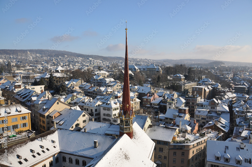 Obraz premium Winter view of Zurich