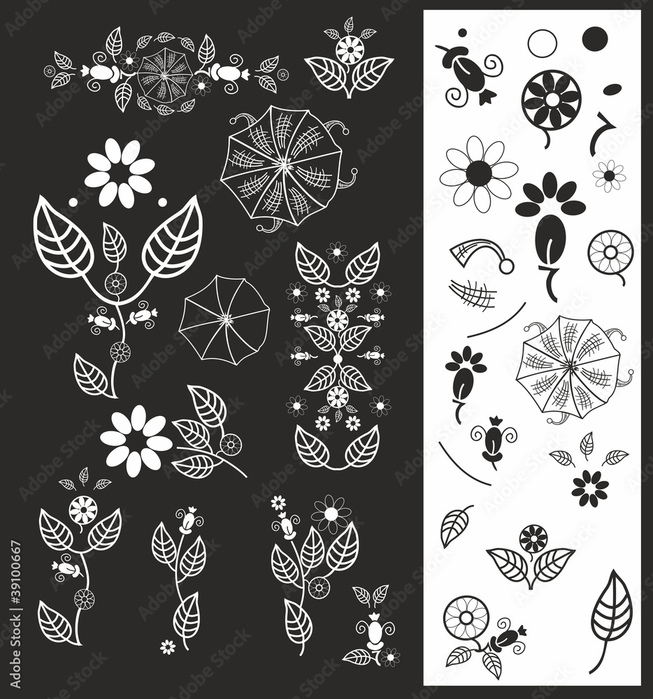 Vectorf floral elements Vectorf floral elements