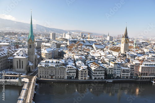 Winter view of Zurich