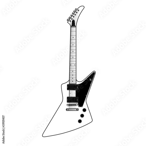 white metal guitar